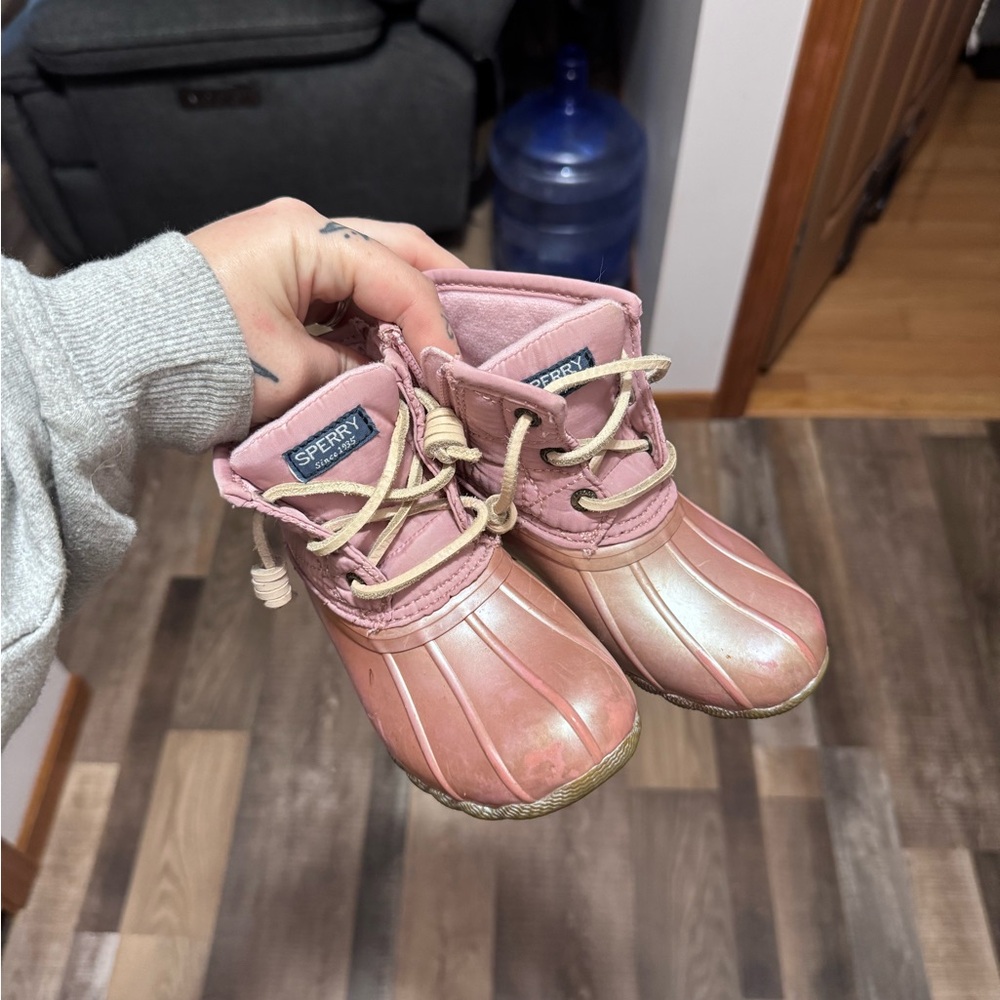 Sperry Kids Metallic Pink Boots